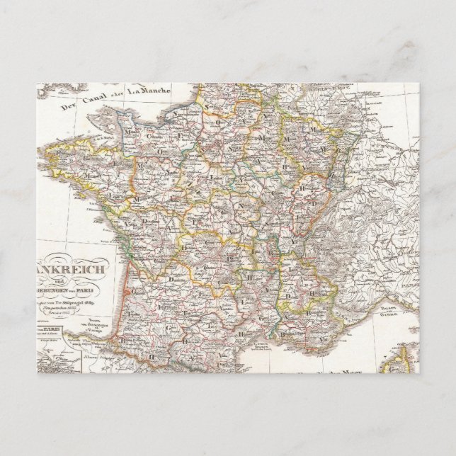 Postale Carte vintage de France (1850) (Devant)
