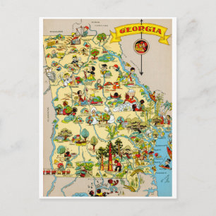 Postale Carte Vintage de Géorgie