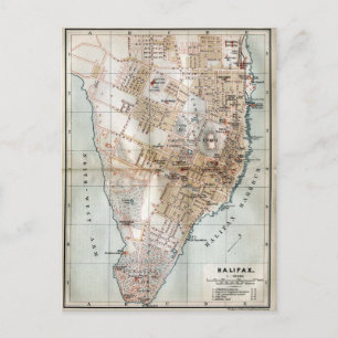 Postale Carte vintage de Halifax Nouvelle-Écosse (1890)