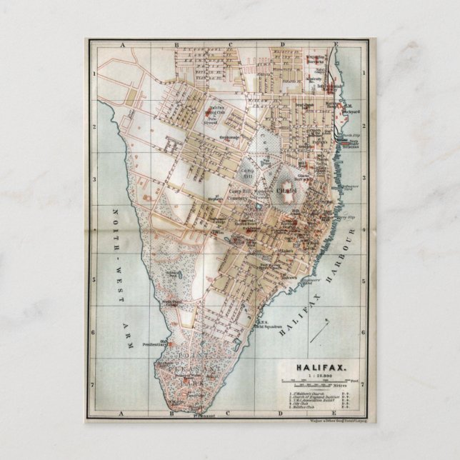 Postale Carte vintage de Halifax Nouvelle-Écosse (1890) (Devant)