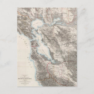 Postale Carte vintage de la baie de San Francisco (1873)