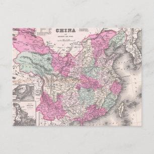 Postale Carte vintage de la Chine (1862)