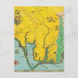 Postale Carte vintage de la côte de Caroline