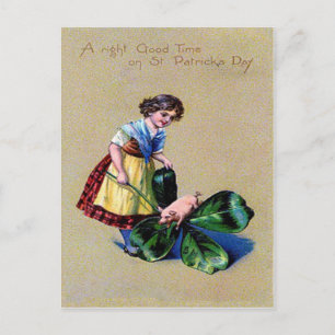 Postale Carte vintage de la Fête de la Saint-Patrick repré