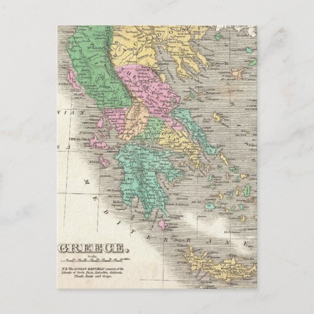 Postale Carte vintage de la Grèce (1827) (Devant)