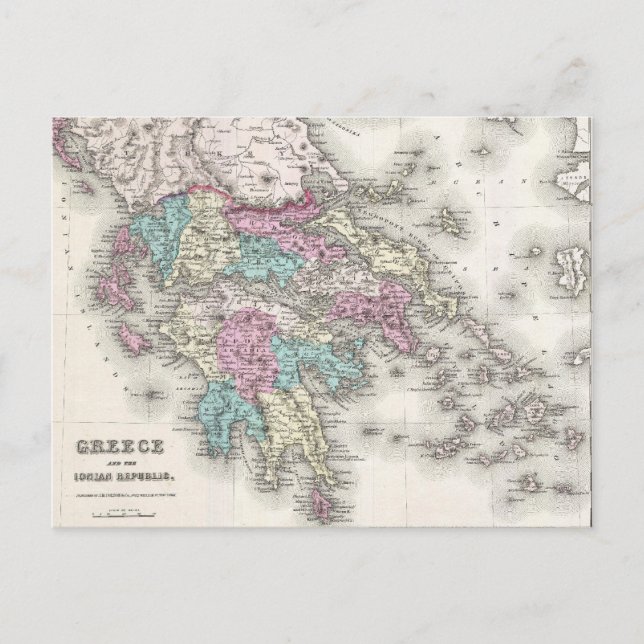 Postale Carte vintage de la Grèce (1855) (Devant)
