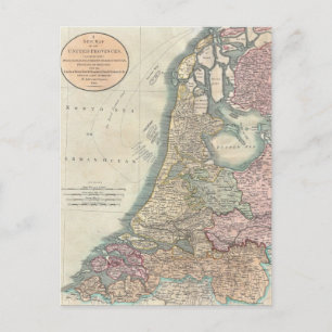 Postale Carte vintage de la Pays-Bas (1799)