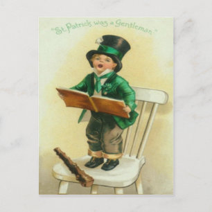 Postale Carte vintage de la Saint-Patrick avec garçon mign