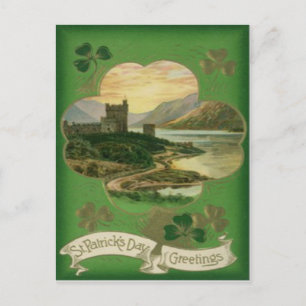 Postale Carte vintage de la Saint-Patrick du château de Sh