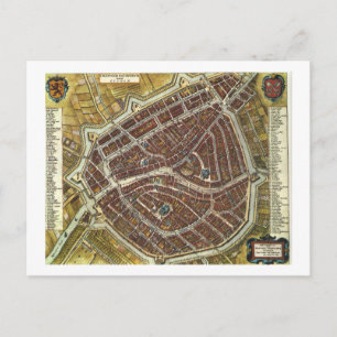 Postale Carte vintage de la ville de Leiden