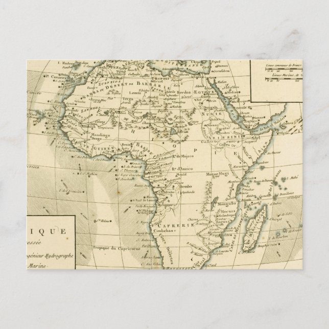 Postale Carte vintage de l'Afrique (Devant)
