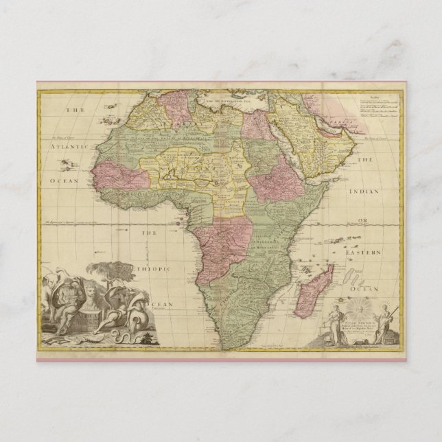 Postale Carte vintage de l'Afrique 1725 (Devant)