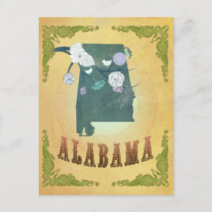 Postale Carte vintage de l'Alabama - Passion Fruit Jaune