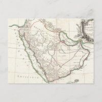 Carte vintage de l'Arabie Saoudite (1771)