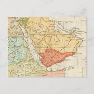 Postale Carte vintage de l'Arabie saoudite (1780)