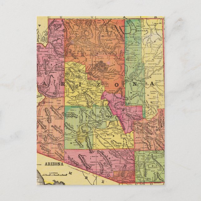 Postale Carte vintage de l'Arizona (1909) (Devant)