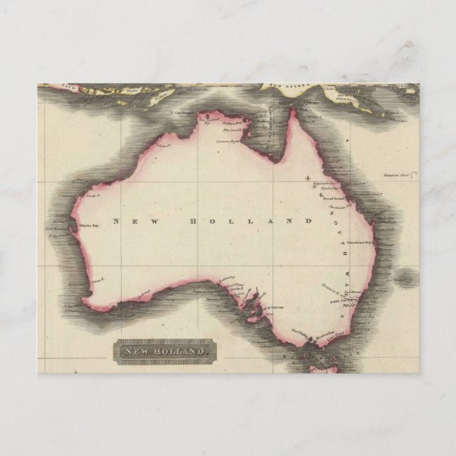 Postale Carte vintage de l'Australie (1817) (Devant)