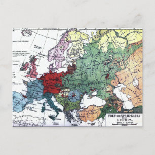 Postale Carte vintage de l'Europe 1876