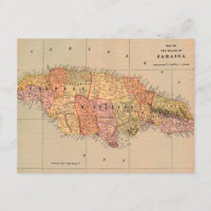 Postale Carte vintage de l'île de Jamaïque