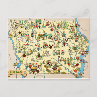 Postale Carte Vintage de l'Iowa