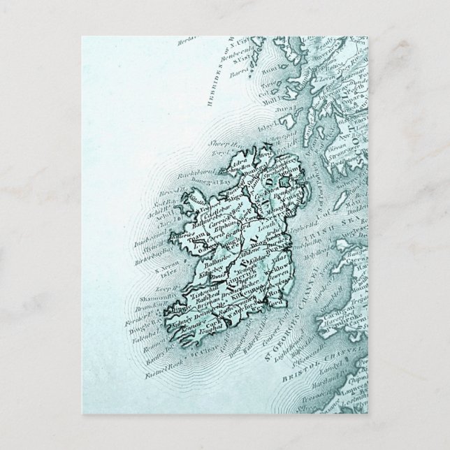 Postale Carte vintage de l'Irlande, vert (Devant)