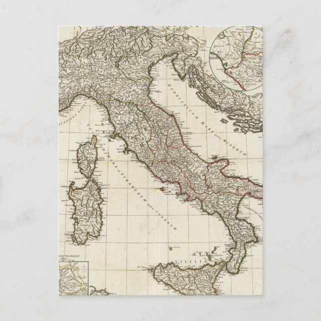 Postale Carte vintage de l'Italie (1764) (Devant)