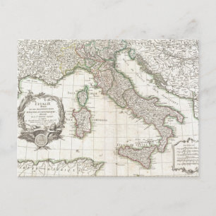 Postale Carte vintage de l'Italie (1770)