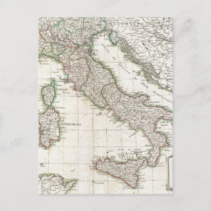 Postale Carte vintage de l'Italie (1770)