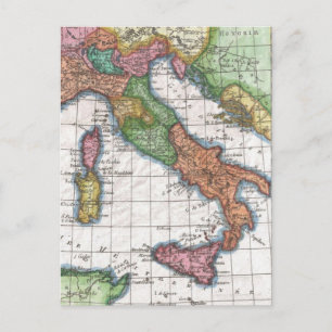 Postale Carte vintage de l'Italie (1780)