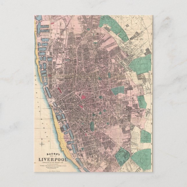 Postale Carte vintage de Liverpool Angleterre (1890) (Devant)