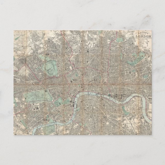 Postale Carte vintage de Londres (1890) (Devant)