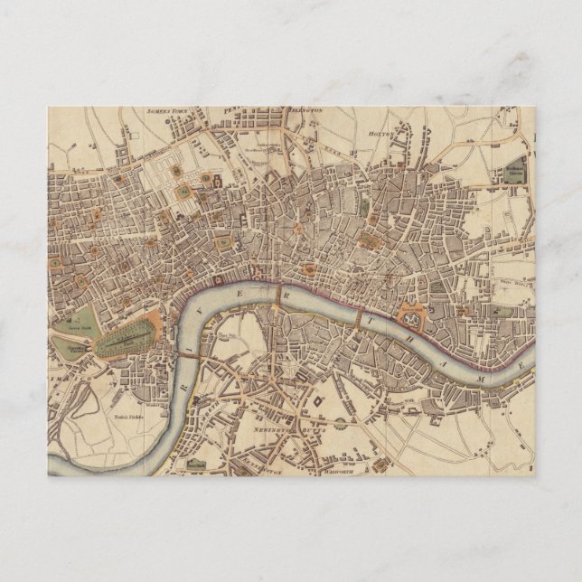 Postale Carte vintage de Londres Angleterre (1807) (Devant)