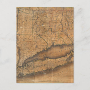 Postale Carte vintage de Long Island et du Connecticut (18