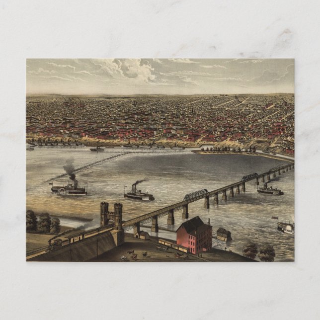 Postale Carte vintage de Louisville (1876) (Devant)