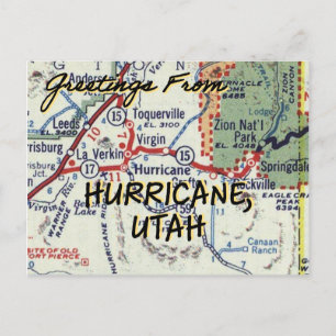Postale Carte Vintage de l'ouragan Utah