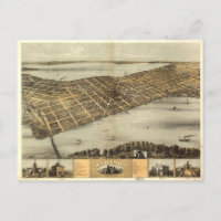 Carte vintage de Madison Wisconsin (1867)