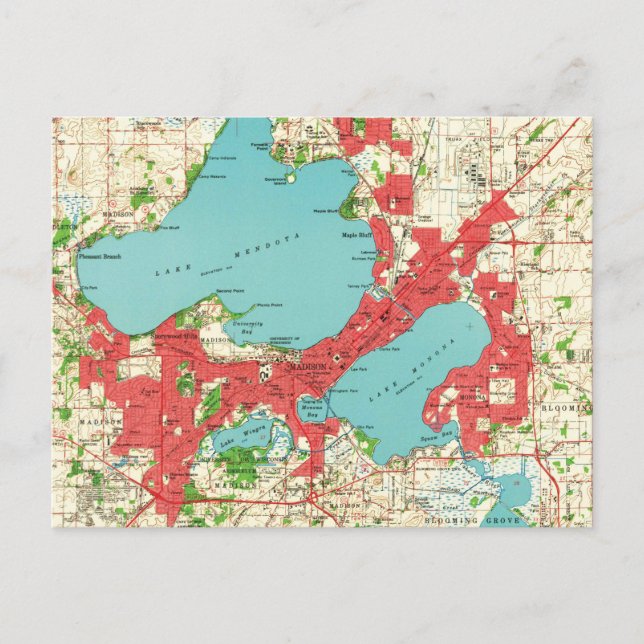 Postale Carte vintage de Madison Wisconsin (1959) (Devant)