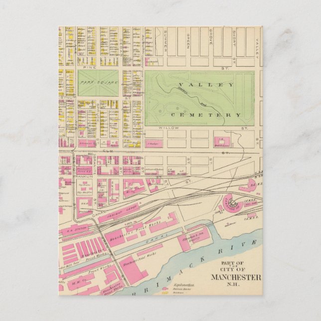 Postale Carte vintage de Manchester NH (1892) (2) (Devant)