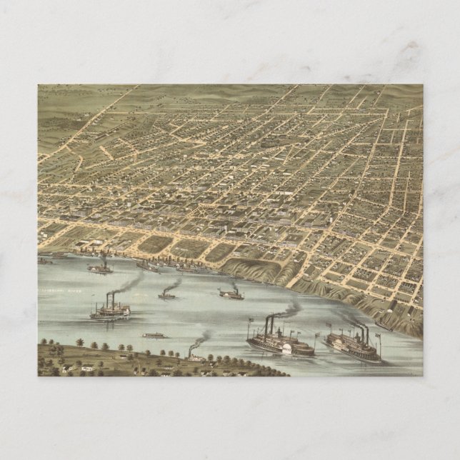 Postale Carte vintage de Memphis Tennessee (1870) (Devant)