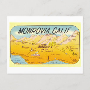 Postale Carte vintage de Monrovia, Californie,