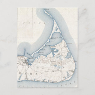 Postale Carte vintage de Nantucket (1919)