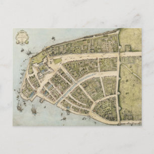 Postale Carte vintage de New Amsterdam (1660)