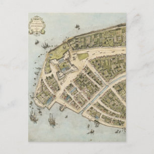 Postale Carte vintage de New Amsterdam (1660)