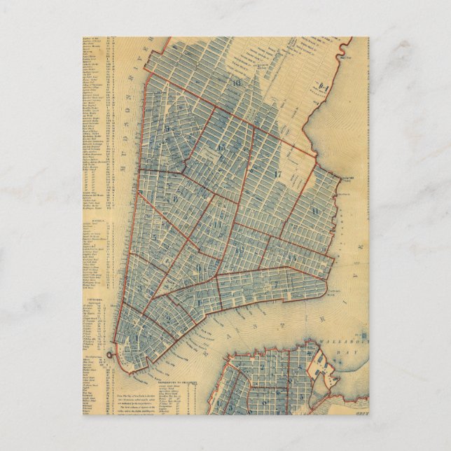 Postale Carte vintage de New York (1846) (Devant)