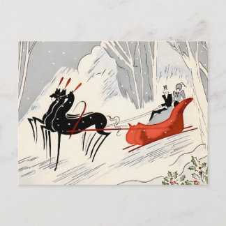 Postale Carte vintage de Noël Art Déco représentant un tou