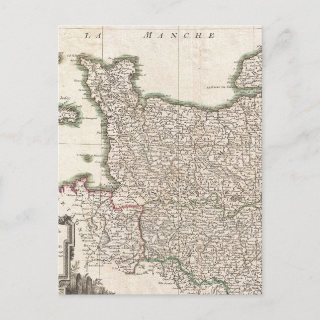 Postale Carte vintage de Normandie (1771) (Devant)