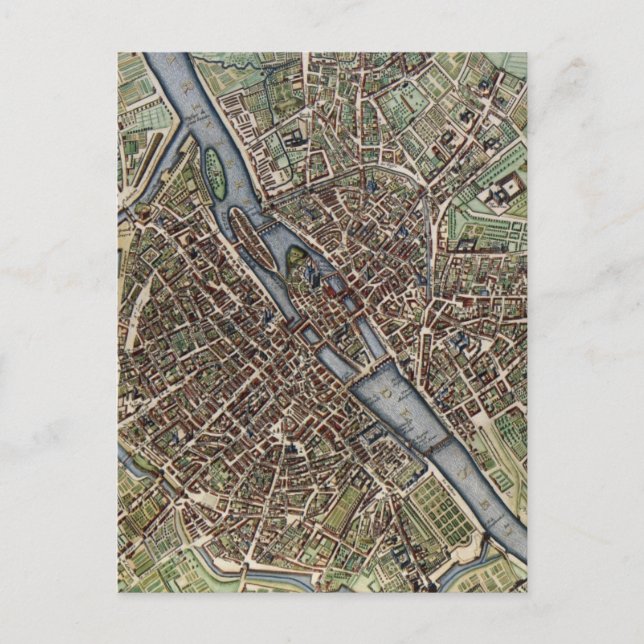 Postale Carte vintage de Paris (Devant)