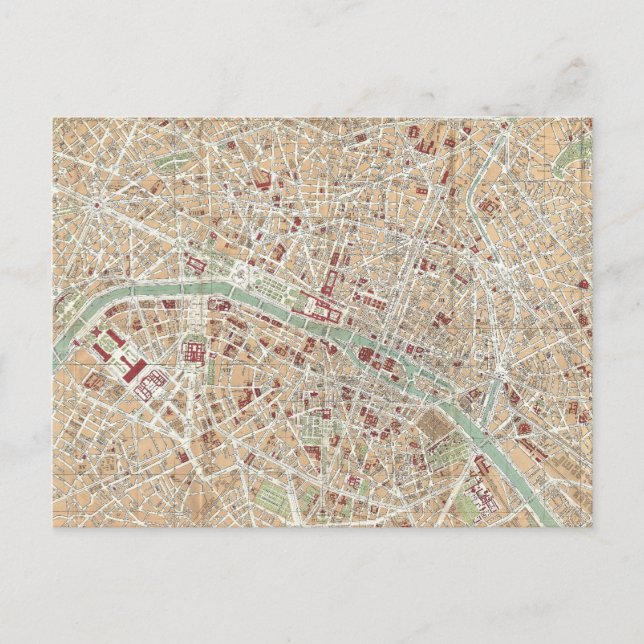 Postale Carte vintage de Paris (1892) (Devant)