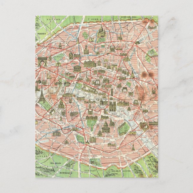 Postale Carte vintage de Paris (1920) (Devant)