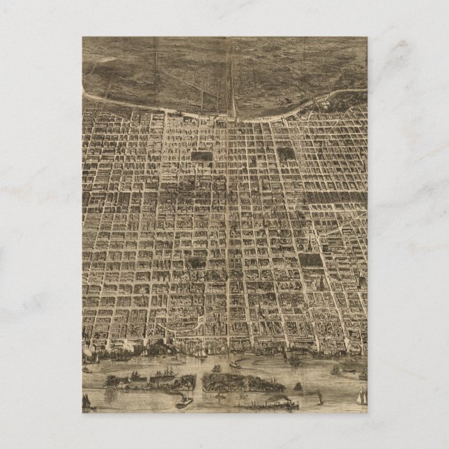 Postale Carte vintage de Philadelphie (1872) (Devant)